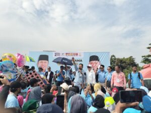 Foto: Calon Gubernur Kaltim Rudy Mas’ud bersama relawan FOKUS gelar senam sehat