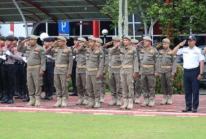 Foto : Upacara Hari Lahir Pancasila di halaman Kantor Bupati Kutai Kartanegara. (Istimewa)